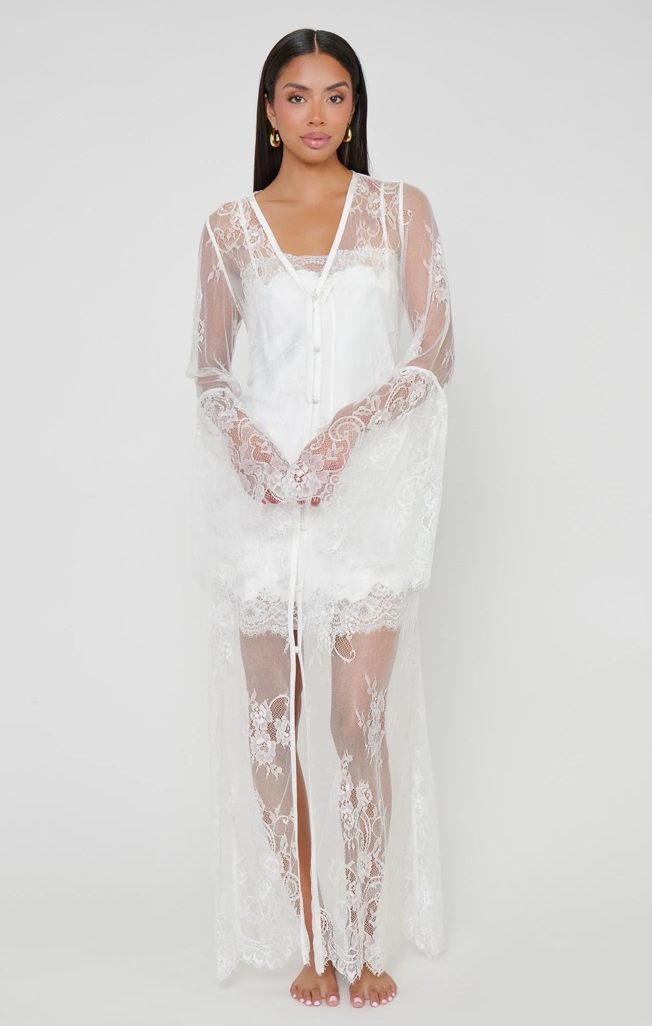 Alana Robe ~ White Lace - Image 7