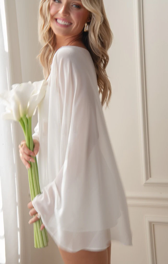 Cherish Cape ~ Wedding Cake Chiffon - Image 3