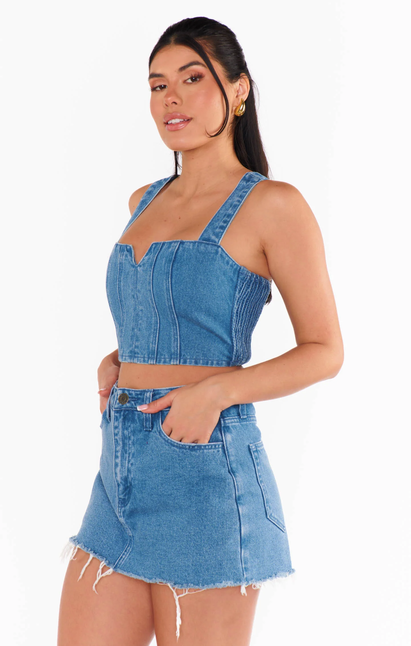 Crossroads Corset Top ~ Foggy Blue - Image 8