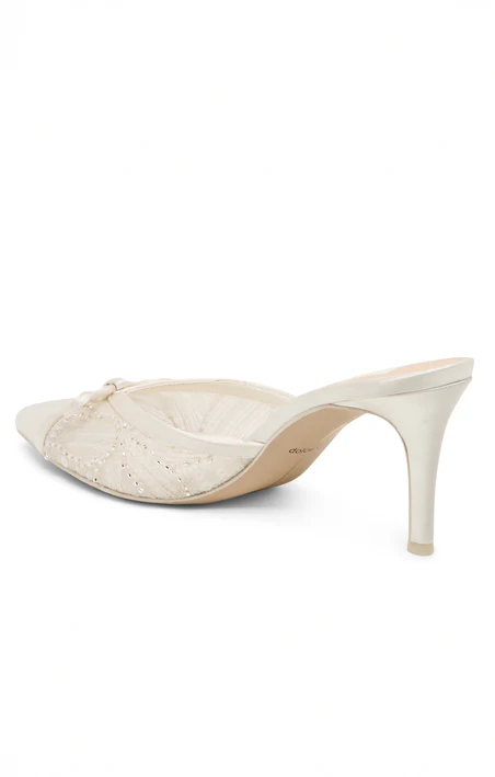Dolce Vita Emit Heel ~ Soft White Beaded Mesh - Image 4