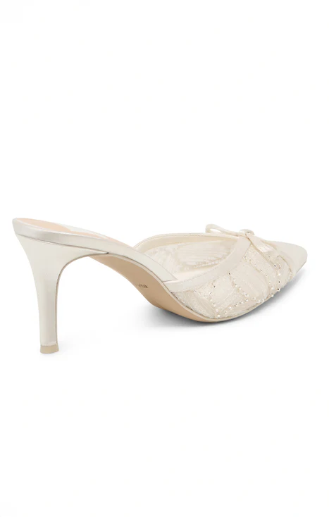 Dolce Vita Emit Heel ~ Soft White Beaded Mesh - Image 5