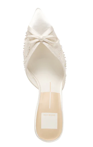Dolce Vita Emit Heel ~ Soft White Beaded Mesh - Image 6