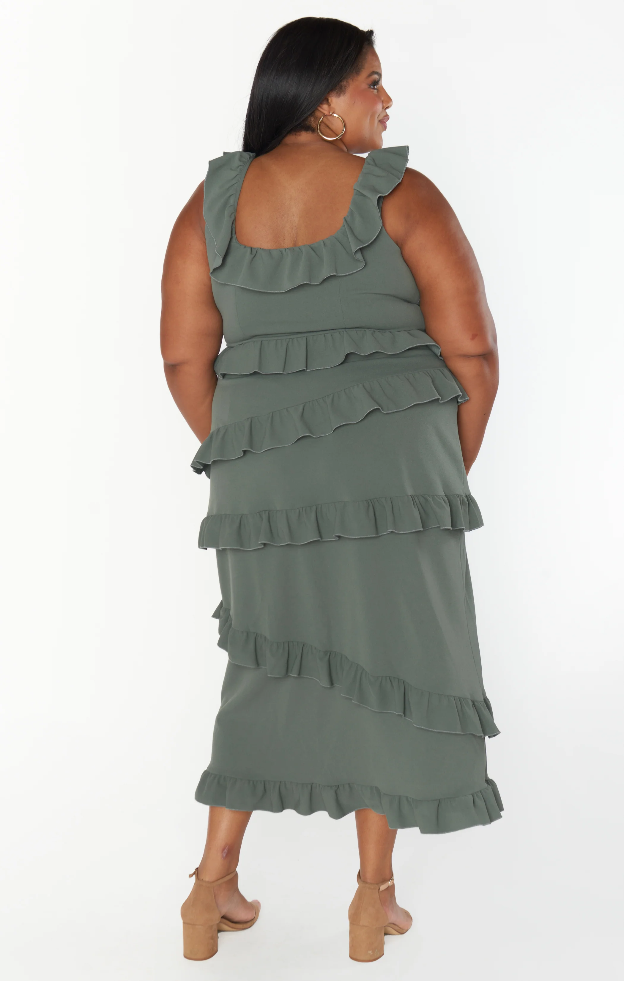 Greta Dress ~ Deep Sage Stretch - Image 7