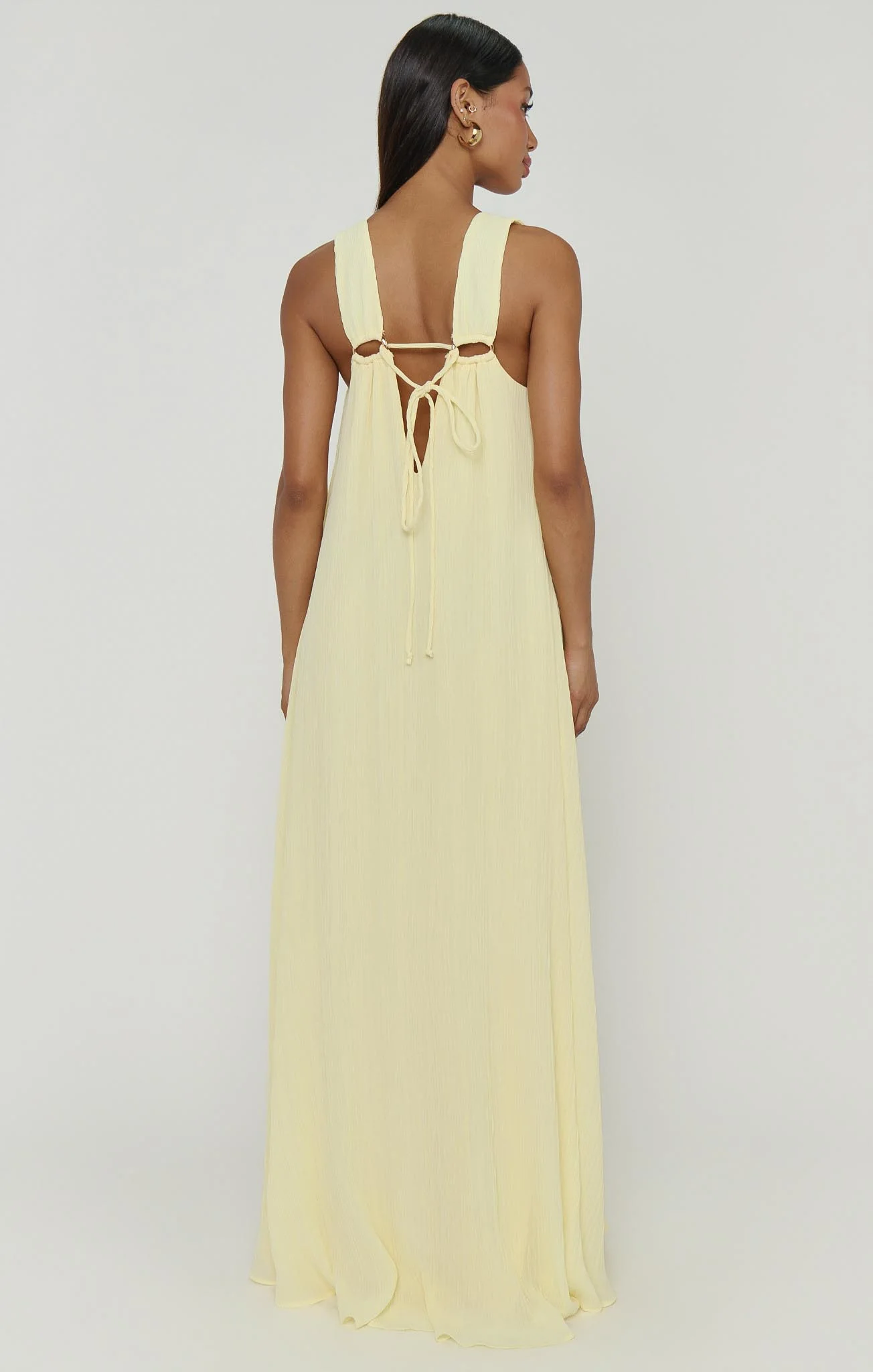 Heidi Maxi Dress ~ Pale Yellow Pleated Chiffon - Image 5