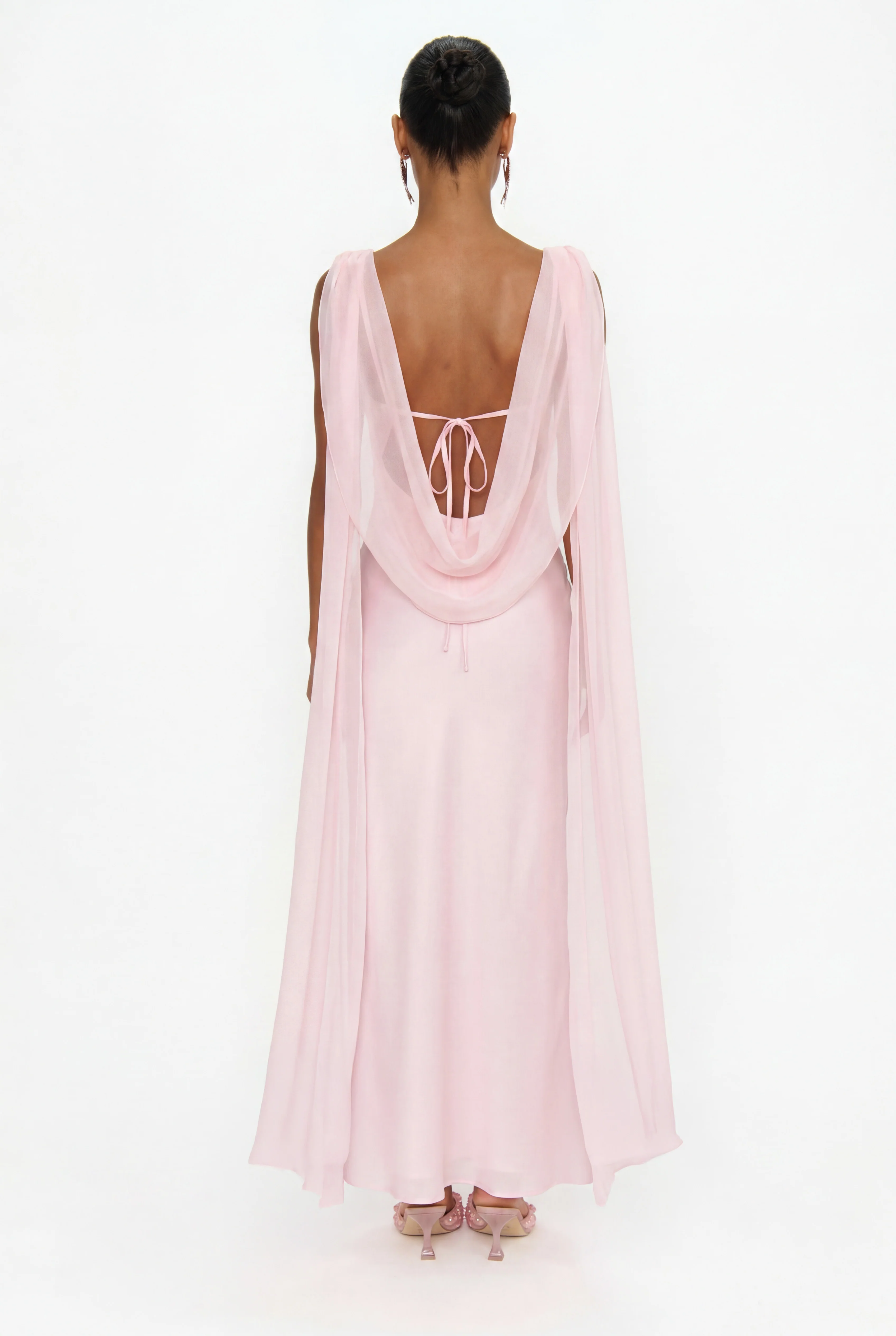 Maya Midi Dress ~ Powder Pink Luxe Satin - Image 4