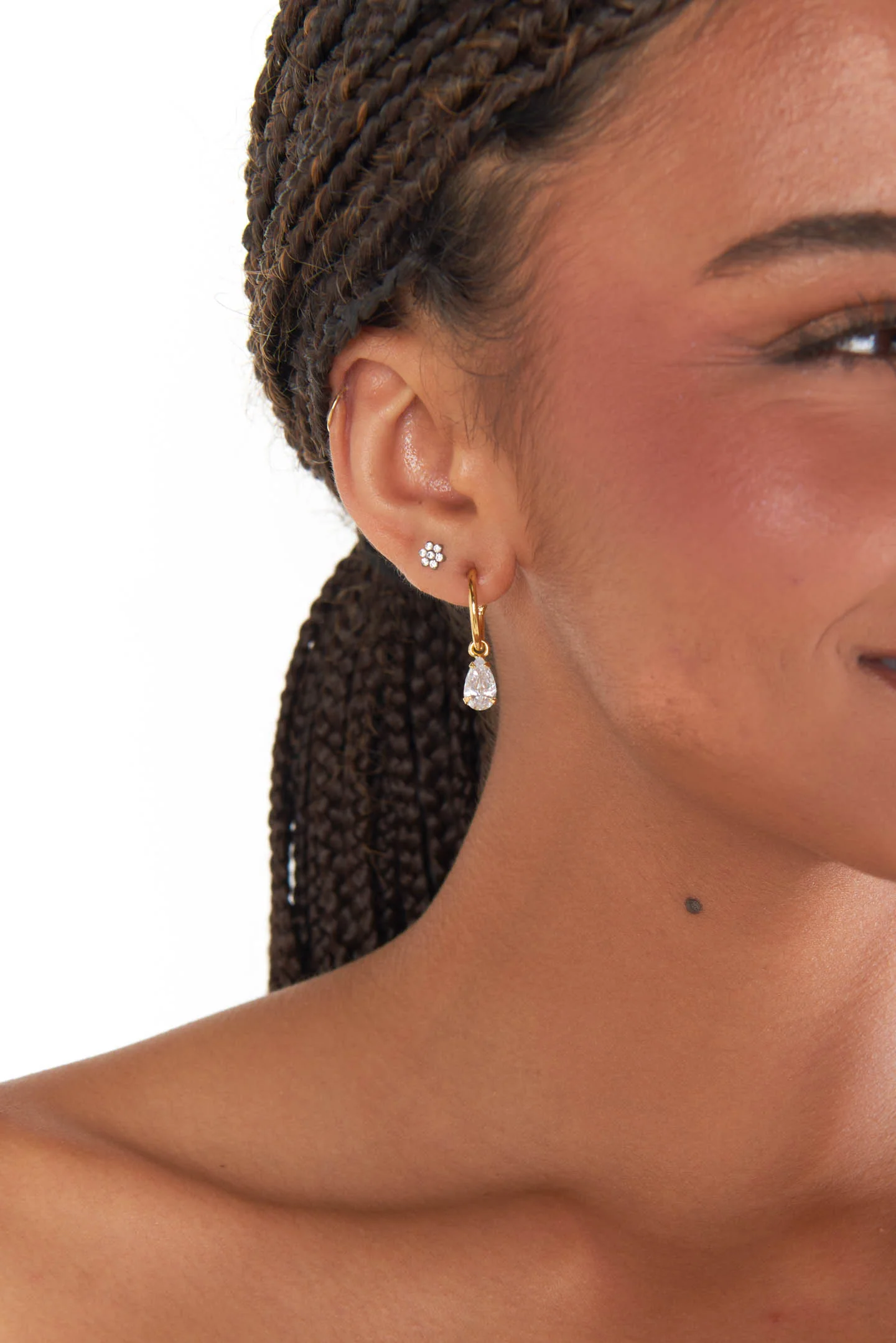 Mumu Weddings x Faithy Jewels Pear Drop Hoop ~ Gold - Image 2
