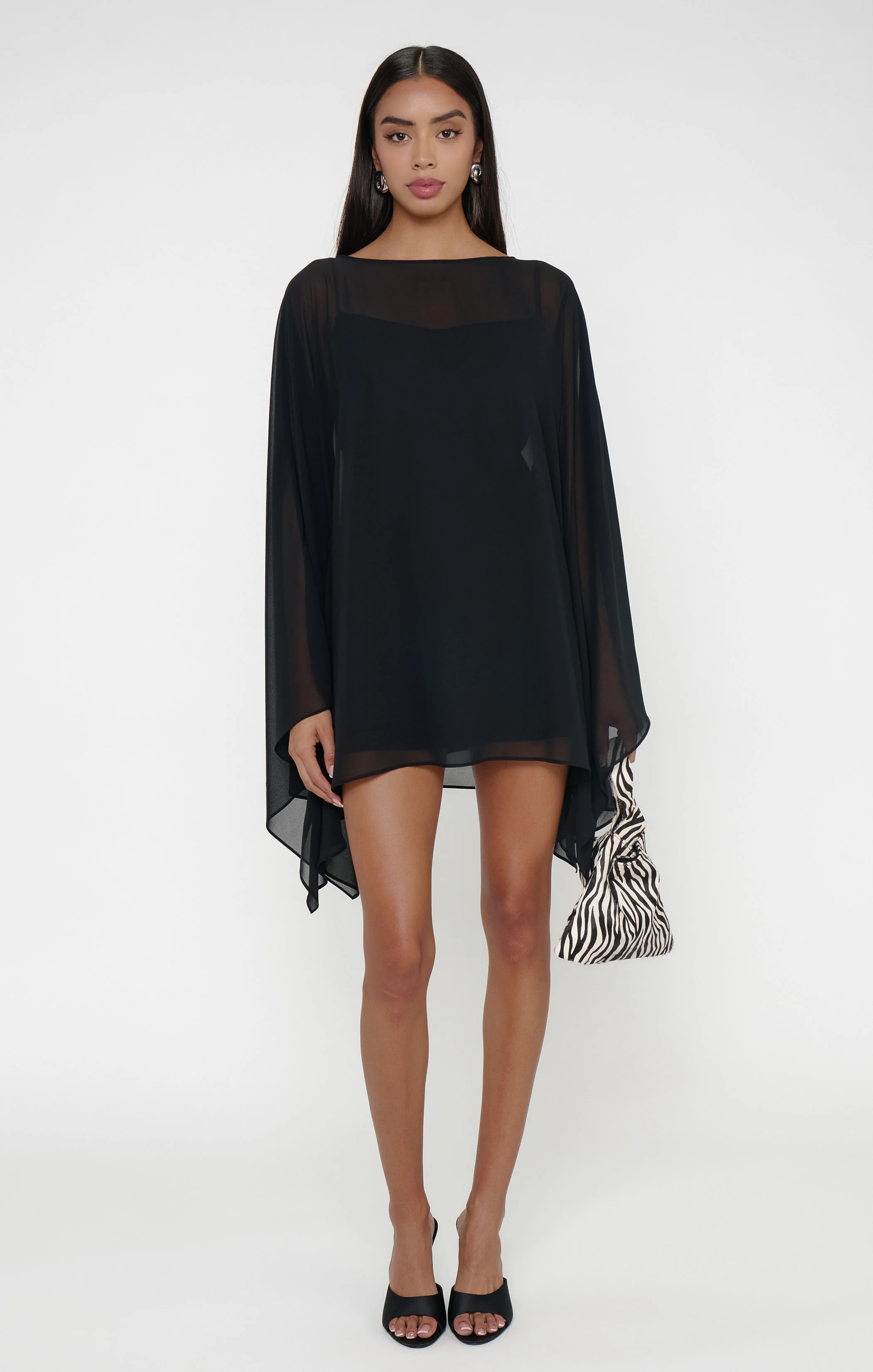 Olsen Mini Dress ~ Black Chiffon - Image 3