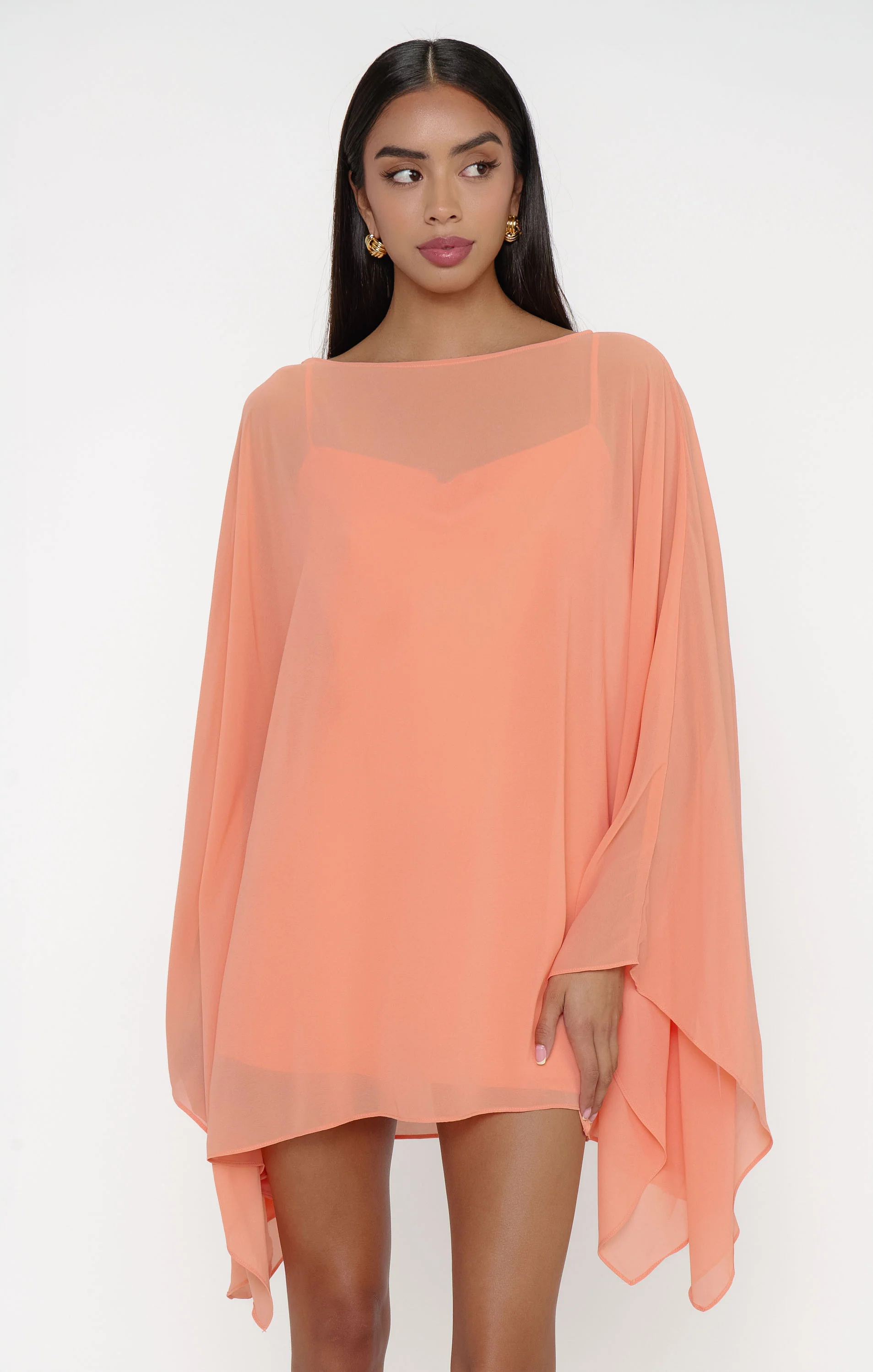 Olsen Mini Dress ~ Cantaloupe Chiffon - Image 3