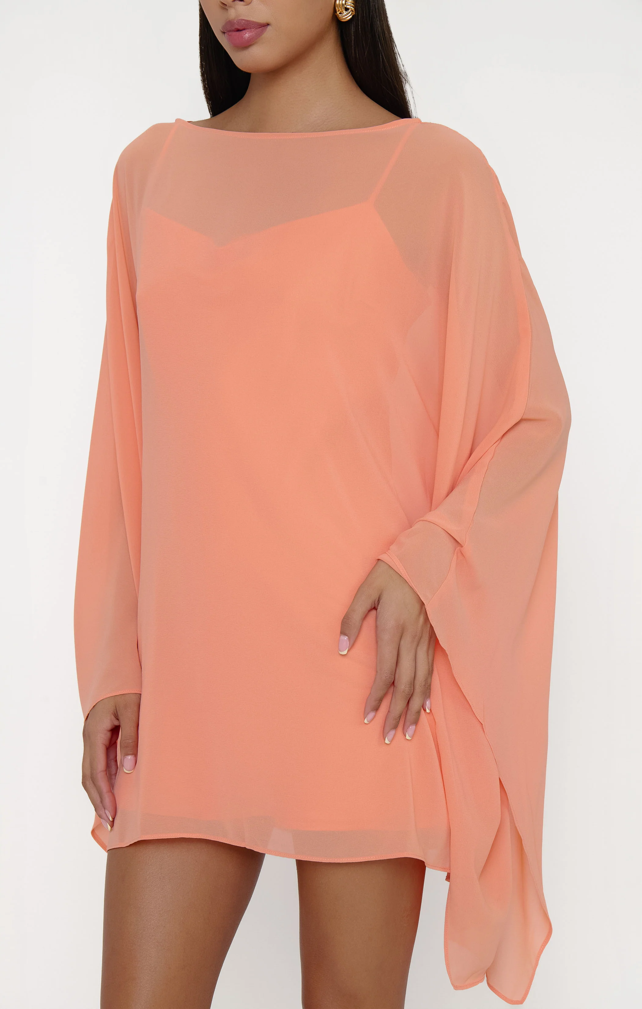 Olsen Mini Dress ~ Cantaloupe Chiffon - Image 4
