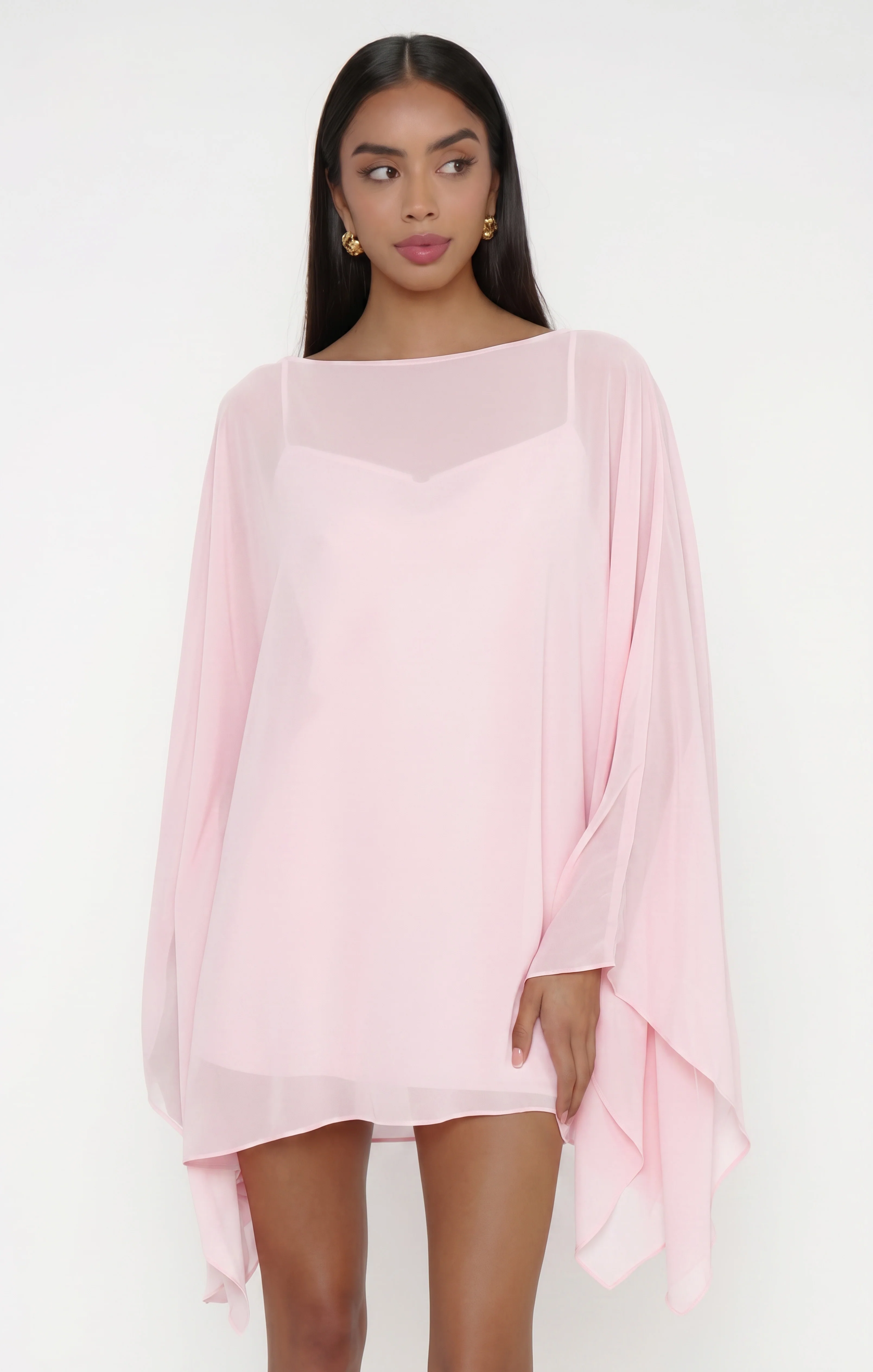 Olsen Mini Dress ~ Powder Pink Chiffon - Image 2