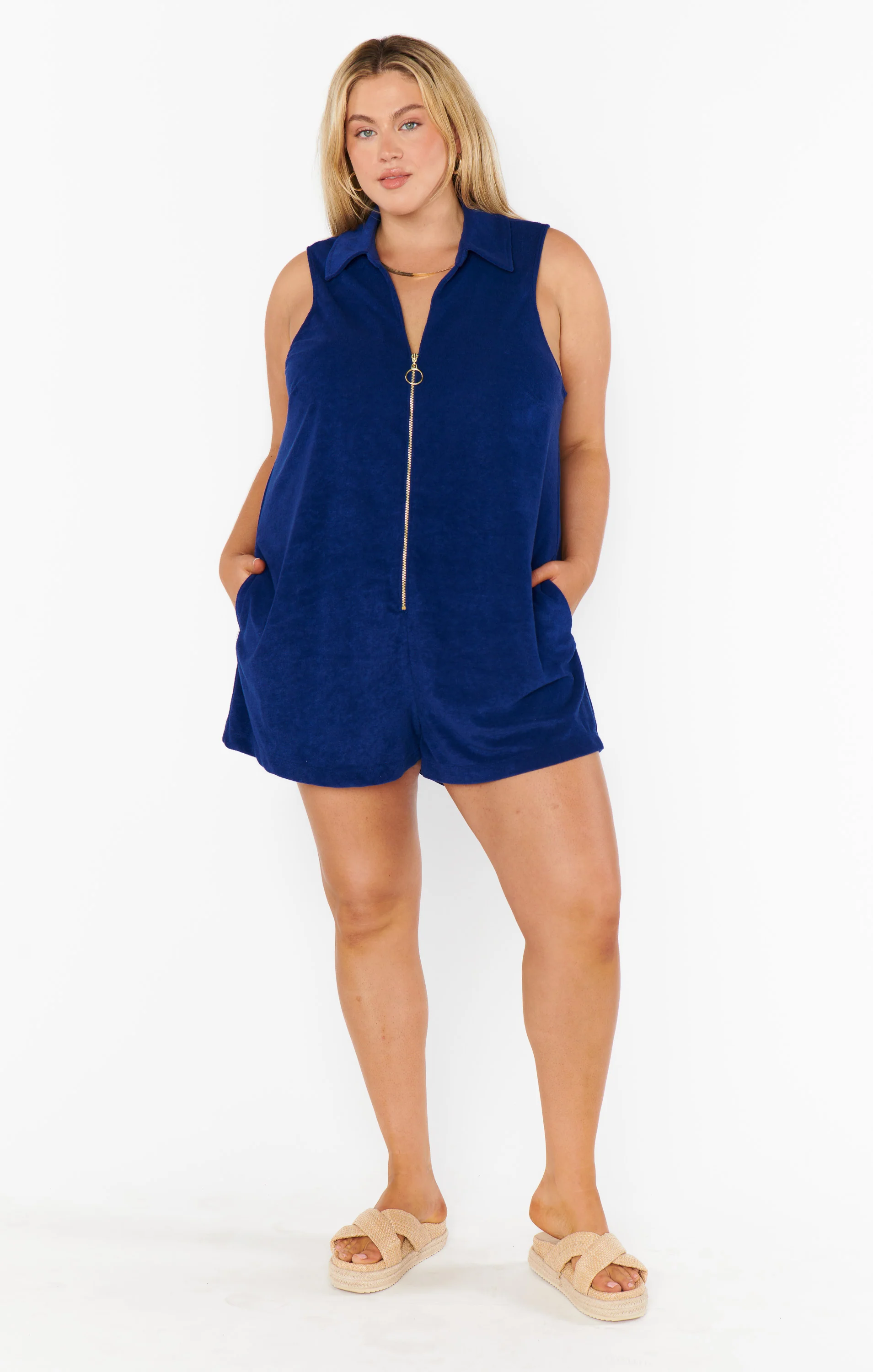 Reno Romper ~ Navy Blue Terry - Image 2