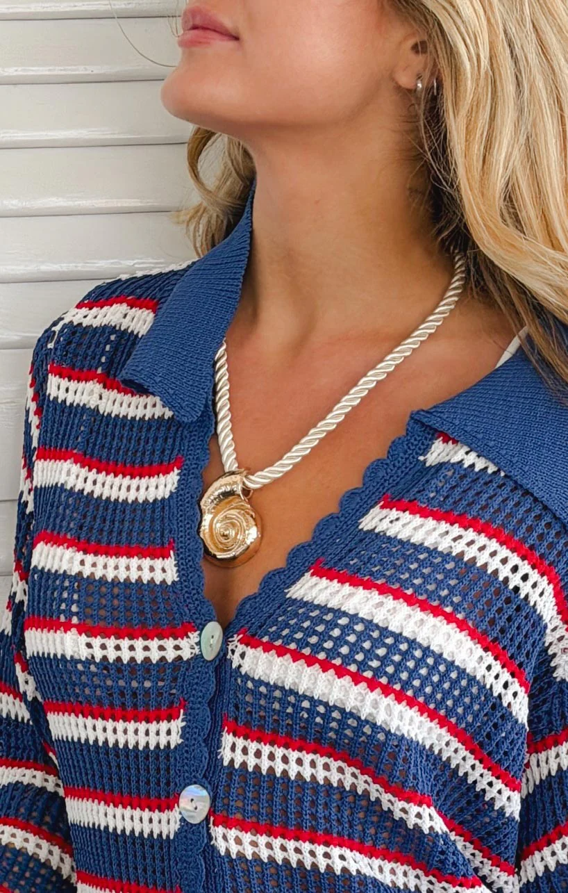 Seashell Rope Necklace ~ Gold - Image 2